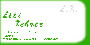 lili kehrer business card